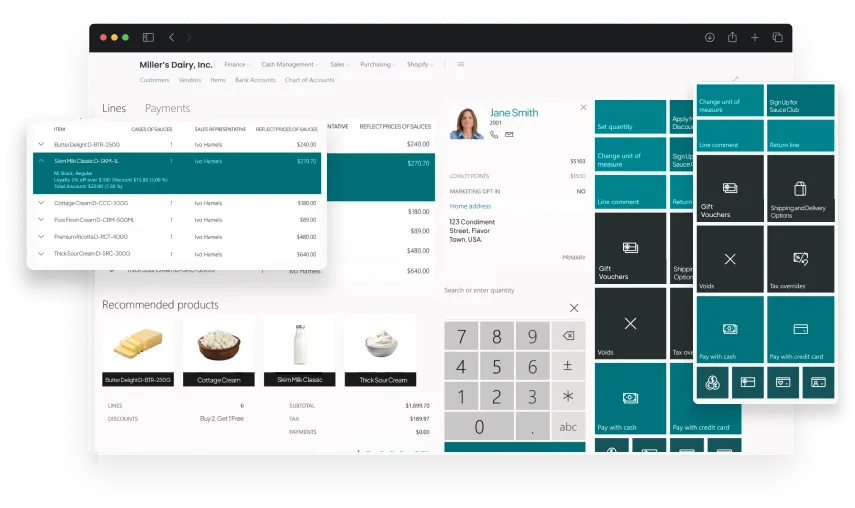 Dashboard screen of activities in E-commerce and Customer Portal