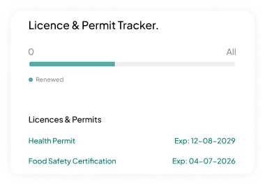 screen of License & Permit Tracker