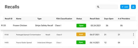 screen of recall resolution tracking