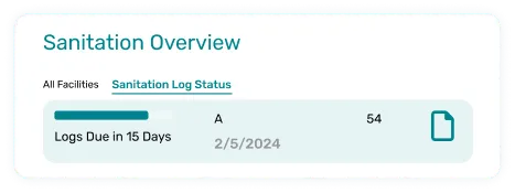 screen of Cleaning & Sanitation Logs