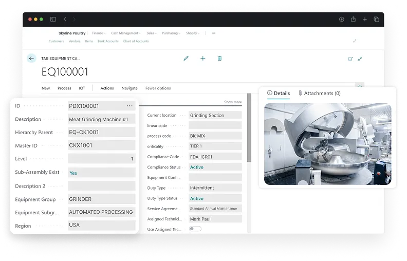 dashboard screen of asset/ plant maintenance