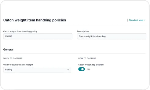 image of Catch Weight Tag Management