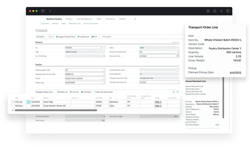 dashboard screen of distribution management