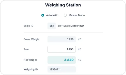 image of Scale Integration & Weight Capture