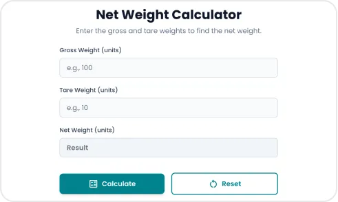 image of Tare Weight Deduction