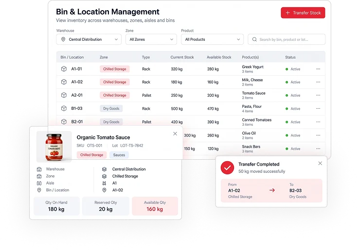 Inventory, Bin & Location Management