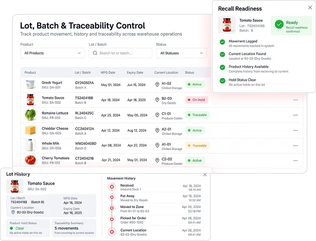 Lot, Batch & Traceability Control