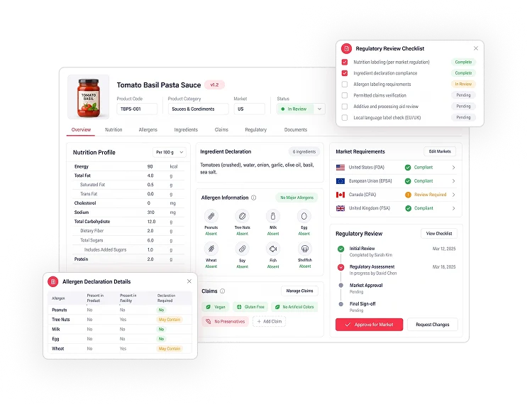 Nutrition, Allergen & Regulatory for Compliance