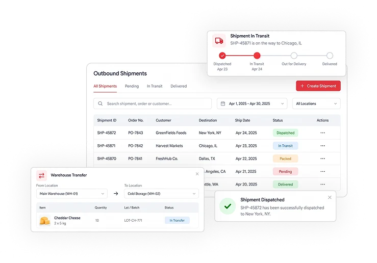 Shipping, Dispatch & Warehouse Transfers